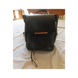 Wink Kangaroo Mini Backpack Handbag Purse Black Drawstring Gold Hardware